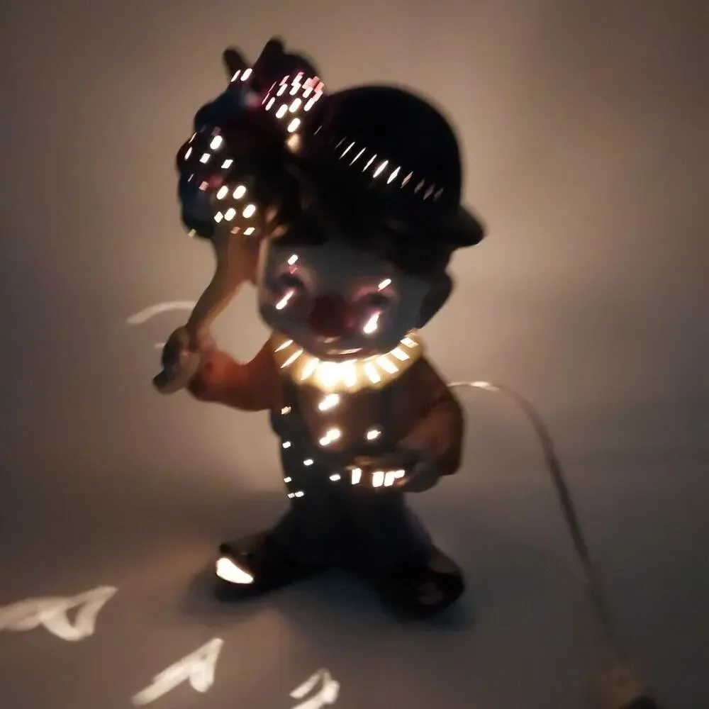 ceramic clown night light lamp light‎ up Works